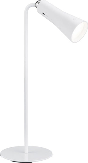 Rl live your light reality maxi - tafellamp - wit mat - oplaadbaar - incl. 1x smd 2 w - 4-stappen touch - usb-aansluiting - accuvoeding - klemlamp