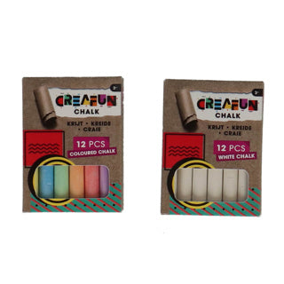 Creafun krijt wit gekleurd | 24 stuks