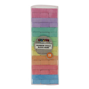 Creafun stoepkrijt stapelspel outdoor 48 delig 8 kleuren | 4 stuks
