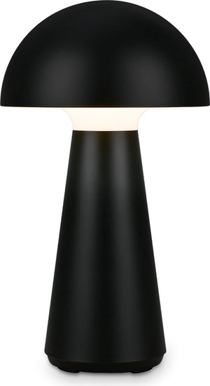 Briloner - fungo - led accu tafellamp, traploos dimbaar, touch, mobiel licht, led tafellamp buiten, led tafellamp snoerloos, mat zwart