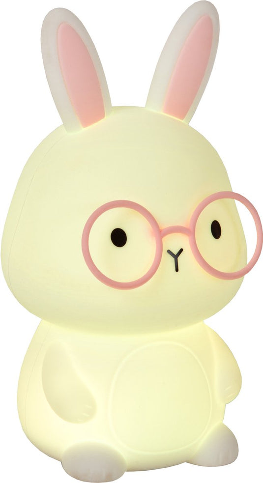 Lucide pincha rabbit - oplaadbare nachtlamp kinderkamer - accu batterij - led 3 stepdim - rgb - wit | essential