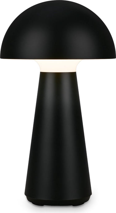 Briloner - fungo - led accu tafellamp, traploos dimbaar, touch, mobiel licht, led tafellamp buiten, led tafellamp snoerloos, mat zwart