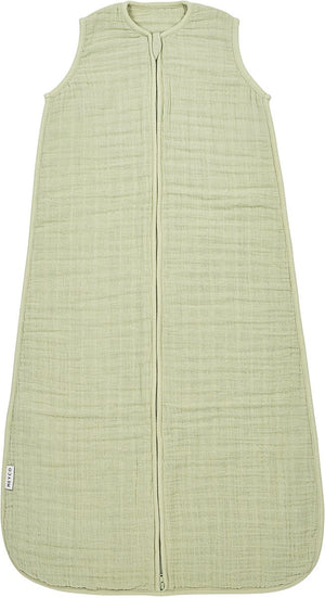 Meyco baby uni baby zomerslaapzak - pre-washed hydrofiel - soft olive - 70cm - 0.5 tog