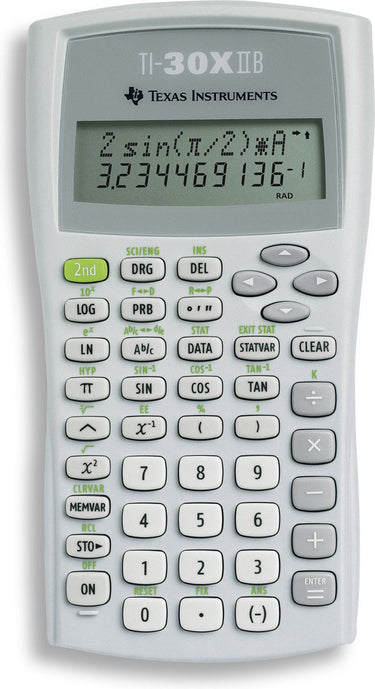 Texas instruments ti‑30x ii b – schoolrekenmachine – wetenschappelijke functies – voor voortgezet onderwijs – grijs