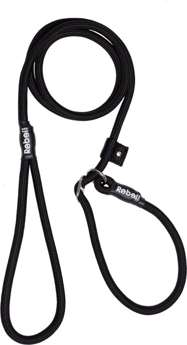Rebel petz hondenriem - trainingslijn - zwart - s - 8mm x 140cm
