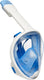 Atlantis snorkelmasker - duikbril - snorkel - snorkelset - full face masker - volwassenen - wit blauw - l xl