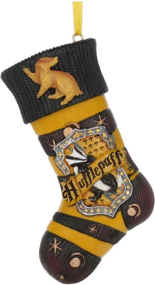 Harry potter nemesis now - kerstbal - hufflepuff stocking hanging ornament - geel zwart