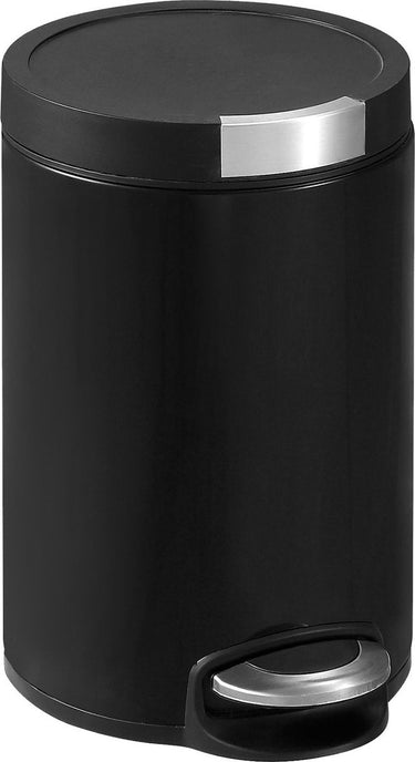 Eko - artistic pedaalemmer 12 liter - stainless steel plastic - mat zwart - prullenbak