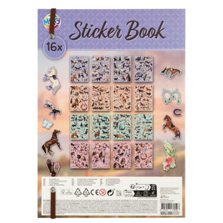 Load image into Gallery viewer, Creative craft group stickerboek a4 horse collection 16 pagina's en 900 + stickers | 4 stuks
