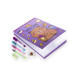 Load image into Gallery viewer, Dream pop schets en stickerboek capibara
