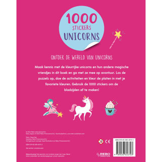 Boek stickerboek 1000 stickers unicorn | 2 stuks