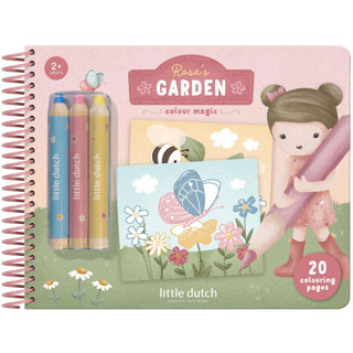 Load image into Gallery viewer, Magisch kleurboek little dutch rosa 30 pagina inclusief 3 krijtjes
