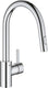 Grohe eurosmart cosmopolitan keukenkraan - hoge uitloop - 360° draaibereik - met uittrekbare handdouche en 2 straalsoorten - chroom