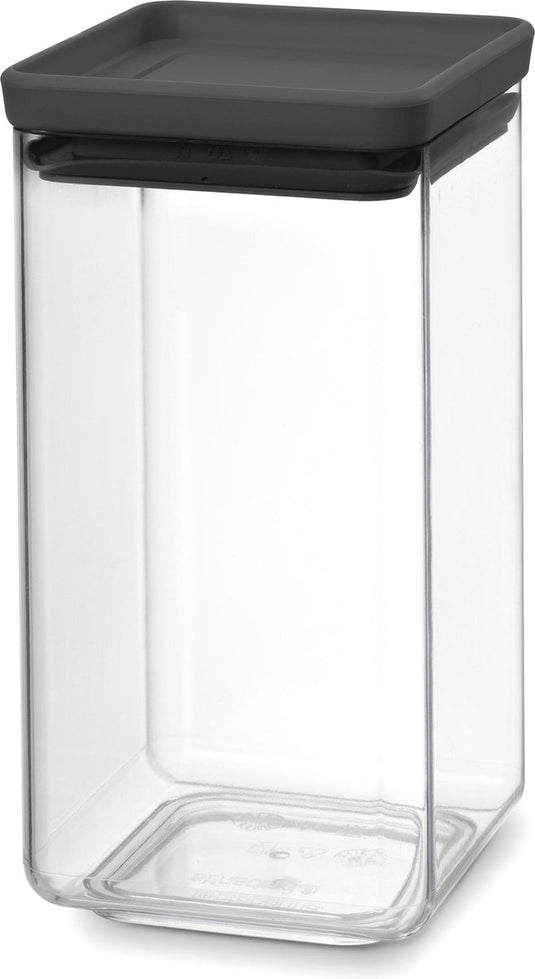 Brabantia tasty+ voorraadbus - stapelbaar - 1,6 l - dark grey