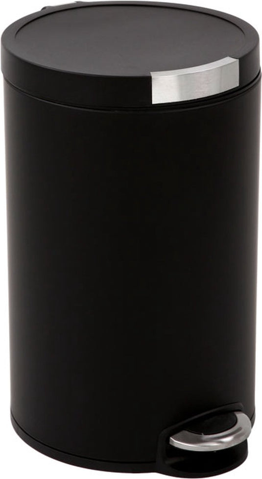 Eko - artistic pedaalemmer 20 liter - stainless steel plastic - mat zwart - prullenbak