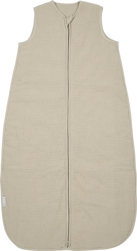 Meyco baby uni baby slaapzak gevoerd - pre-washed hydrofiel - sand - 90cm - 2.0 tog