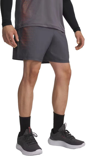 Under armour ua tech play short-gry heren sportbroek - castlerock outrageous oranje outrageous oranje