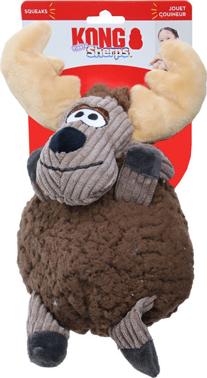 Kong sherps floofs big moose hondenspeeltje | pluche eland met ribfluweel details