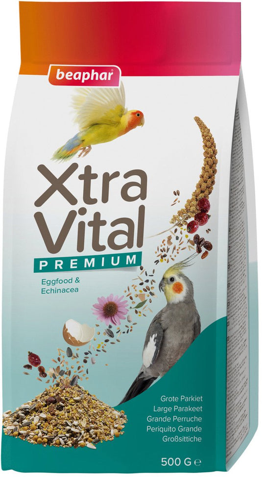 Xtravital beaphar grote parkie - vogelvoer - 500 g