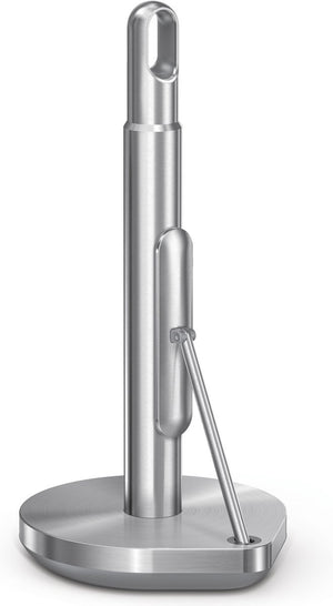 Simplehuman keukenrolhouder met klemarm - vrijstaande keukenrolhouder - zilver - geborsteld rvs