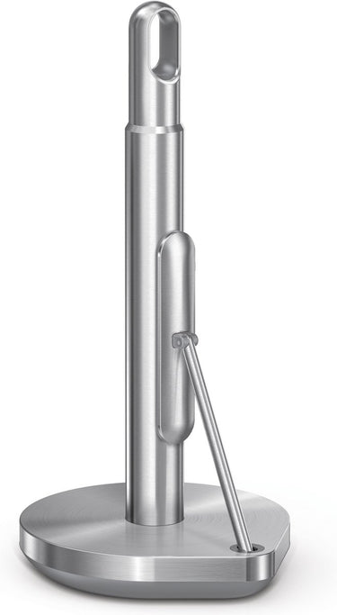 Simplehuman keukenrolhouder met klemarm - vrijstaande keukenrolhouder - zilver - geborsteld rvs