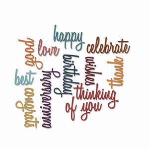 Sizzix • tim holtz thinlits die set celebration words script 13pcs