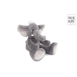 Take me home olifant pluche s grijs 22x36cm