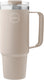 Aya ida aya ida - thermocup with straw - thermosfles - waterfles - drinkfles - to go - 885ml - cream beige
