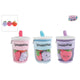Fluffy menu pluche smoothie met 3 stuks fruit 25cm 3 assorti