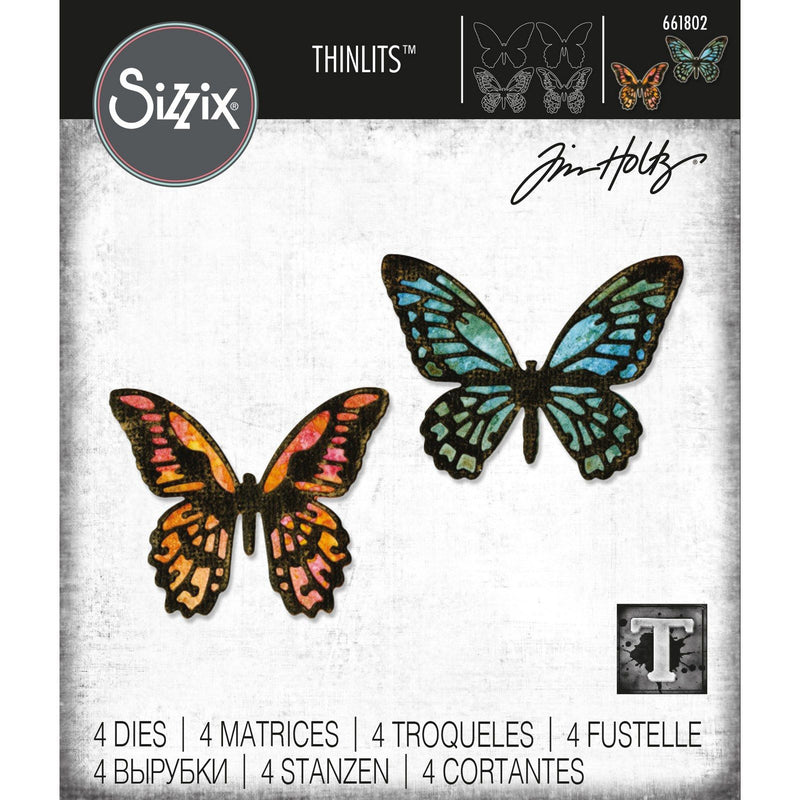 Load image into Gallery viewer, Sizzix • tim holtz thinlits die set detailed butterflies mini 4pcs
