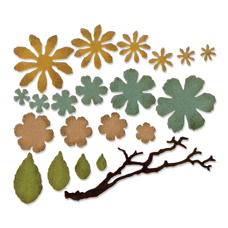 Load image into Gallery viewer, Sizzix • tim holtz thinlits die set small tattered floral 21pcs
