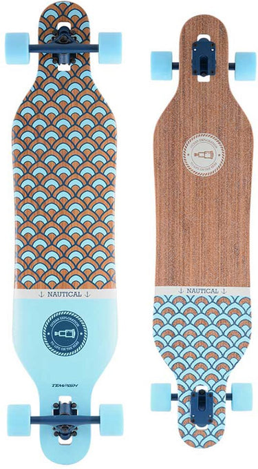 longboard Nautical 104 x 25 cm blauw