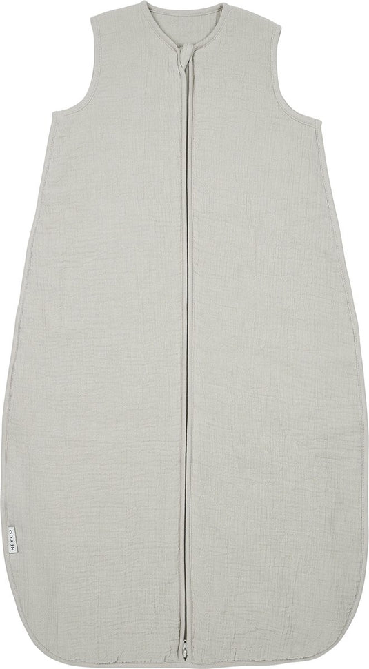 Meyco baby uni baby slaapzak gevoerd - pre-washed hydrofiel - greige - 90cm - 2.0 tog