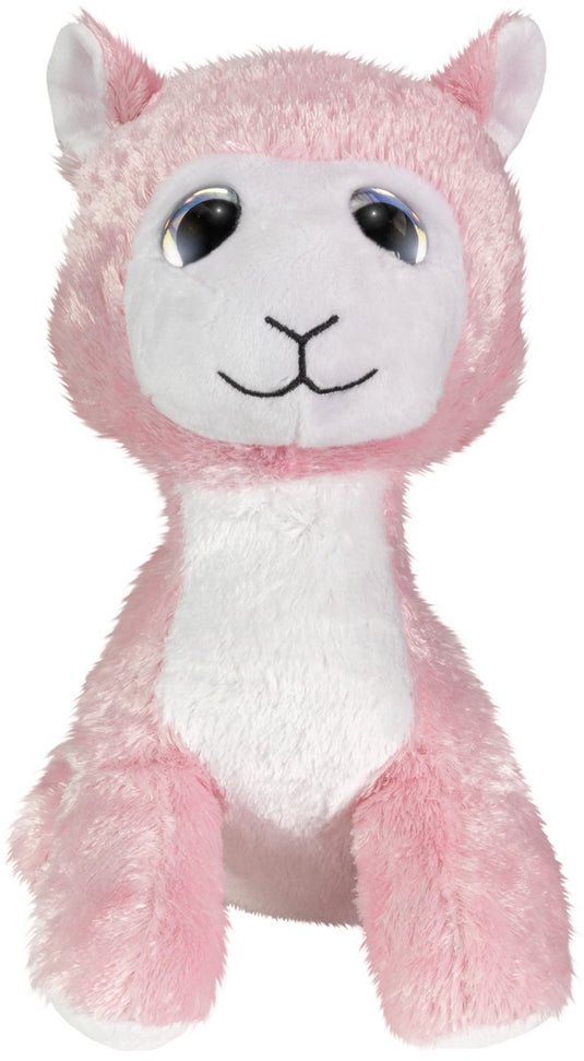 Lumo stars knuffel lama olivia 24cm pluche speelgoed roze wit.