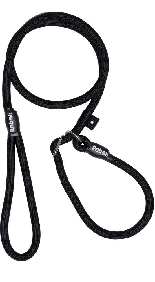 Rebel petz hondenriem - trainingslijn - zwart - l - 12mm x 140cm