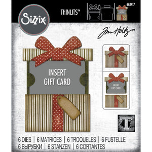 Sizzix • thinlits die set 6pcs gift card package by tim holtz