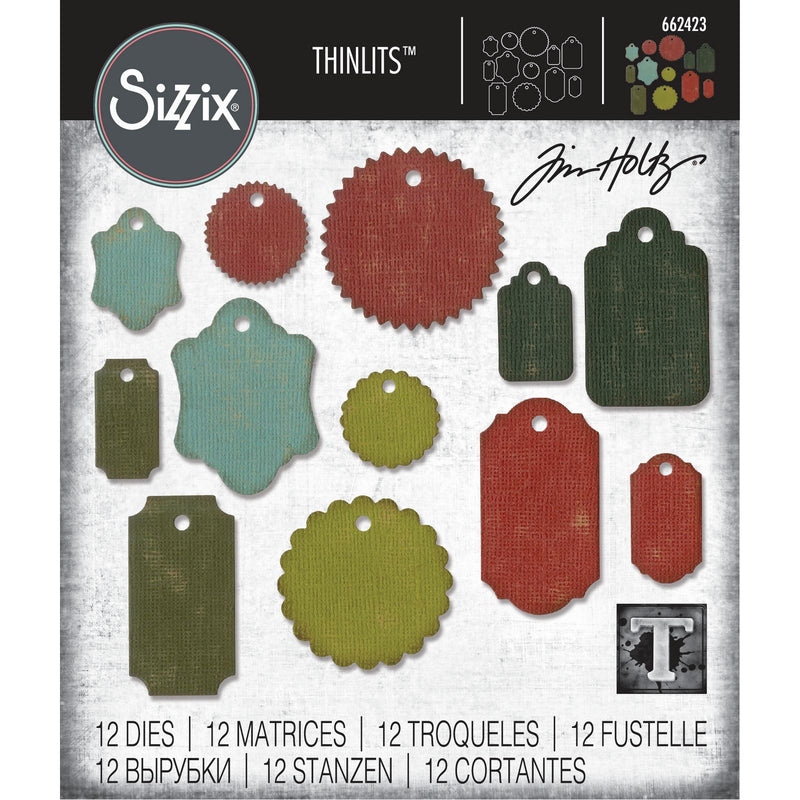 Load image into Gallery viewer, Sizzix • tim holtz thinlits die set gift tags 12pcs
