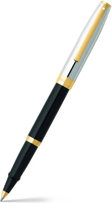 Sheaffer rollerball - sagaris - glanzend zwart met chroom en goud - penpunt m - schrijfkleur zwart - sf-e1947551