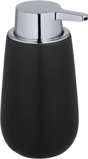 Wenko zeepdispenser badi zwart mat keramiek 320ml - zeeppompje vrijstaand en navulbaar - badkamer toilet keuken