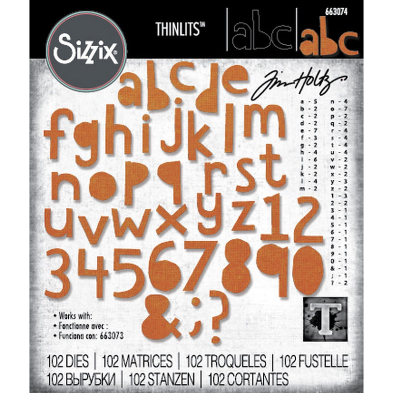 Load image into Gallery viewer, Sizzix • die set 102pcs alphanumeric cutout lower by tim holtz
