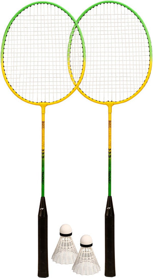 Avento badminton set - gehard staal - groen geel
