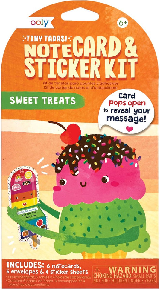 Ooly - tiny tadas! note cards sticker set - sweet treats