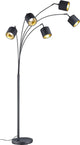 Rl live your light reality tommy vloerlamp - zwart - goudkleur - excl.5xe14 - ip20 - h200cm