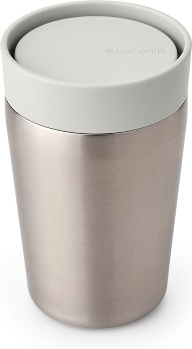 Brabantia make take thermosbeker - koffiebeker to go - 200 ml - light grey