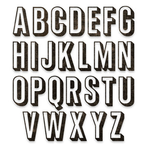 Sizzix • tim holtz thinlits die set alphanumeric shadow upper 26pcs