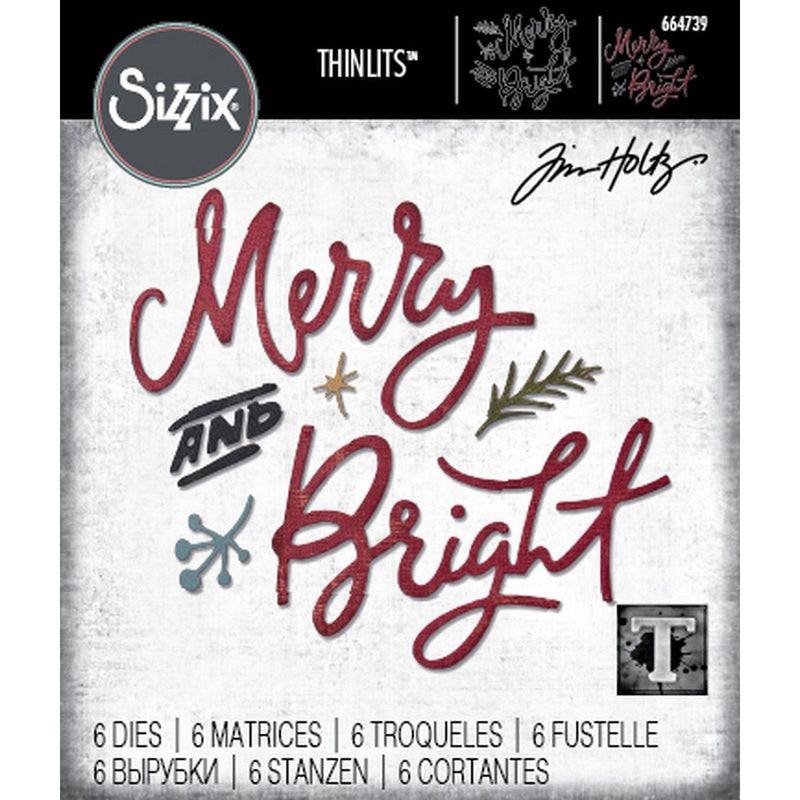 Load image into Gallery viewer, Sizzix • thinlits die set 6pcs merry bright by tim holtz
