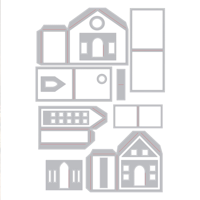 Load image into Gallery viewer, Sizzix • tim holtz thinlits die set paper village 16pcs
