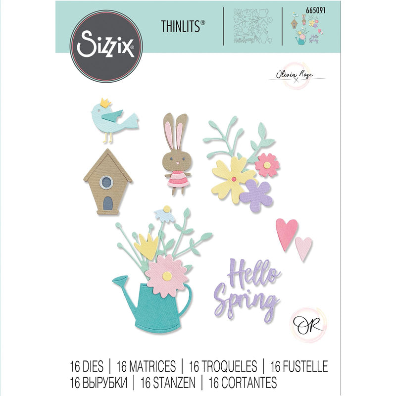 Load image into Gallery viewer, Sizzix • thinlits die set hello spring
