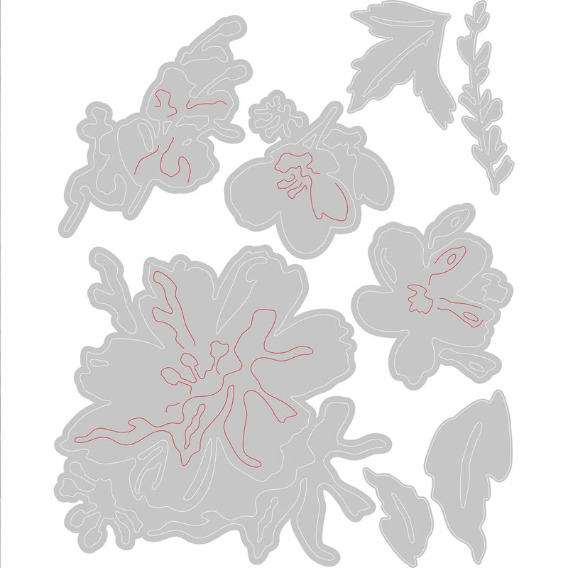 Load image into Gallery viewer, Sizzix • tim holtz thinlits die set brushstroke flowers #2 8pcs
