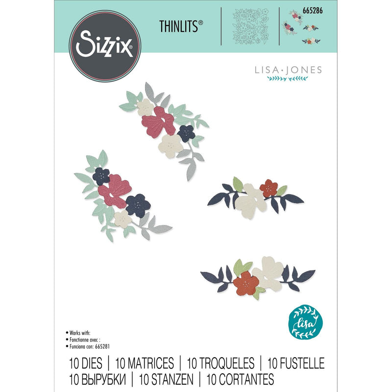Load image into Gallery viewer, Sizzix • thinlits die set wild blossom corners by lisa jones
